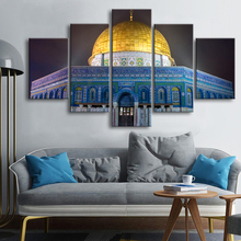 Islamic Building Islamic Mosque Posters Wall Art 5 Pieces Canvas Print Paintings Framed Wall Art Pictures Living Room Decor 2024 - buy cheap