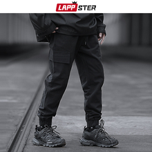 LAPPSTER-pantalones Cargo de estilo Hip Hop para hombre, ropa de calle informal con bolsillo, color negro, estilo coreano, color caqui, 2021 2024 - compra barato