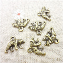 Wholesale 100 pcs Vintage Charms Bear Pendant Antique bronze Fit Bracelets Necklace DIY Metal Jewelry Making 2024 - buy cheap