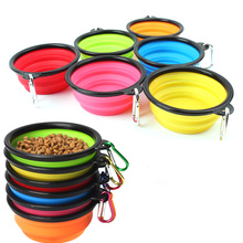 New Collapsible Foldable Silicone Dog Bowl Candy Color Outdoor Travel Portable Puppy Doogie Food Container Feeder Dish On Sale 2024 - buy cheap