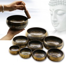 Nepalese handmade Buddha statue Tibetan Buddhism bowl music therapy pure copper sound bowl yoga singing bowl Buddhist supplies 2024 - buy cheap