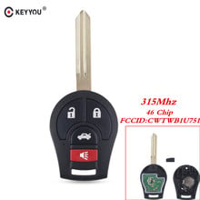 Keyyou-chave remota para nissan rogue, com 4 botões, chip id46, para nissan key qashqai sunny, sylsm tiida x-trail 2008-2016, 315mhz 2024 - compre barato