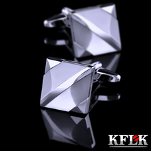 KFLK jewelry fashion brand of shirts cufflinks rose white square cufflinks luxury wedding button male high quality guests 2024 - buy cheap