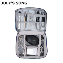JULY'S SONG-bolsa de viaje Digital portátil, organizador electrónico de gran capacidad, accesorios de viaje, bolsa de dispositivo Digital con cremallera 2024 - compra barato