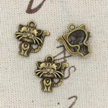 12pcs Charms Cat 19x17mm Antique Making Pendant fit,Vintage Tibetan Bronze Silver color,DIY Handmade Jewelry 2024 - buy cheap