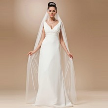 2018 Cheap White Ivory Cathedral Wedding Veils Cut Edge Bridal Veil with Comb Wedding Accessories Bride Veu Wedding Veil 2024 - buy cheap