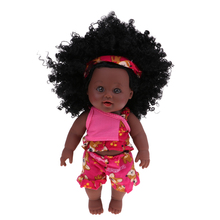 Muñeca Africana realista de 12 pulgadas para bebé, muñeca de Vinilo Suave de silicona para recién nacido con pelo grande y rizado 2024 - compra barato