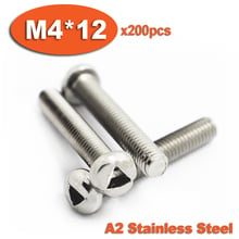 200pcs DIN7985 M4 x 12 A2 Stainless Steel Triangle Slot Pan Head Tamper Proof Security Screw Screws 2024 - buy cheap