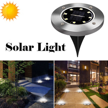 IP65 Waterproof 8 LED Solar Outdoor Ground Lamp Landscape Lawn Yard Stair Underground Buried Night Light Home Garden Decoration 2024 - buy cheap