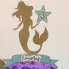 personalize glitter mermaid Christening Baptism centerpiece pick under the sea birthday party cake toppers baby shower toppers 2024 - buy cheap