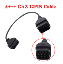 A++ Quality Converter Cable GAZ 12 Pin 12Pin Male to OBD DLC 16 Pin 16Pin Female OBD2 OBDII Car Diagnostic Tool Adapter 2024 - buy cheap