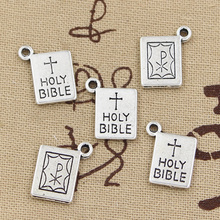 10pcs Charms Book Holy Bible 17x14mm Antique Pendant fit,Vintage Tibetan Bronze Silver color,DIY Handmade Jewelry 2024 - buy cheap