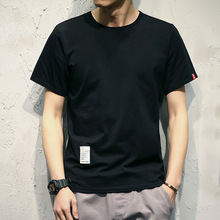 Camiseta holgada informal de algodón para hombre, camisa de manga corta con cuello redondo, Color puro, talla M-4XL 5XL, 2018 2024 - compra barato