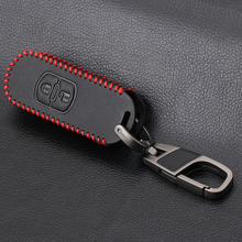2 Buttons Black Leather Car Key Case Covers Keychains For Mazda 2 3 6 Axela Atenza CX-5 CX5 CX-7 CX-9 2015 2016 2017 2018 Remote 2024 - buy cheap