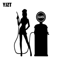 YJZT 10.2*14.2CM Gas Pump Decal, Sexy Girl Vinyl Car Sticker Decal Vinyl Black Silver  C20-0108 2024 - buy cheap