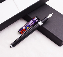 New Duke Colorful Painting Fountain Pen Beautiful Unique Pen Cap Quality Medium Nib Gift Pen with Box Business Office Supplies 2024 - buy cheap