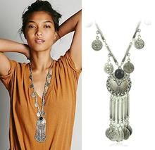 New Brand Fashion Vintage Boho Antique Coin Necklace for Women Statement Long Tassel Necklaces Bohemian Maxi Jewelry XY-N54 2024 - buy cheap