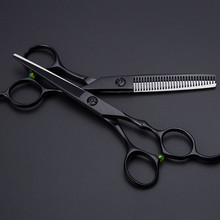 Juego de tijeras profesionales japonesas de 6 pulgadas, para cortar cabello negro, para salón de belleza, makas, corte de pelo, tijeras de peluquería 2024 - compra barato
