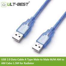 ULT-BEST USB 2.0 Data Cable A Type Male to Male M/M AM to AM Cabo 1.5M for Radiator Car Speaker External Hard Disk Drive 2024 - купить недорого