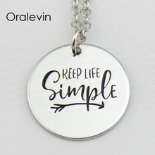 Вдохновляющая подвеска KEEP LIFE с простой гравировкой, ручное штампованное ожерелье, подарочные украшения, # LN584 2024 - купить недорого
