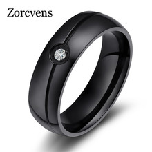 ZORCVENS 2020 Новая мода AAA + CZ обручальные кольца для женщин черное из нержавеющей стали мужское кольцо o классические элегантные ювелирные изделия 2024 - купить недорого