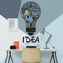 Creative light bulb DIY acrylic wall sticker personality 3D stickers bedroom bedside background wall surface decoration 2024 - buy cheap