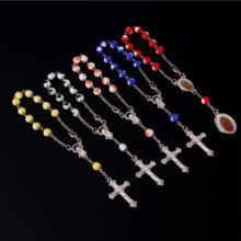 2018 new listing 8mm religious love beads rosary cross bracelet Catholic rosary children baptism bracelet handmade beaded bracel 2024 - buy cheap
