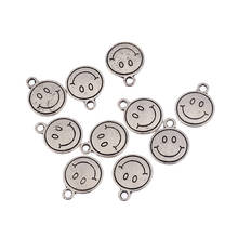10pcs antique tibetan silver round smiley face alloy charms pendant fit bracelet necklace DIY jewelry findings 2024 - buy cheap