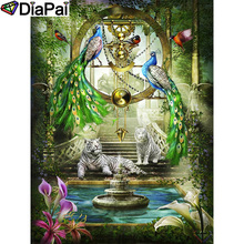 DIAPAI 100% Full Square/Round Drill 5D DIY Diamond Painting "Tiger peacock" Diamond Embroidery Cross Stitch 3D Decor A21011 2024 - buy cheap