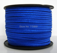 Free Shipp Metallic Royal Blue  3mm *1.5mm 10mters Flat Faux Suede Leather  Cord  for Jewellery Making and Crafts Beads 2024 - buy cheap