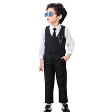 New 2019 Baby Boy Suit Wedding Suits for Boys Tuxedo Gentleman Suit Kids Boys Dresses Boy Suits Formal (Vest+Shirt+Pant) 2024 - buy cheap