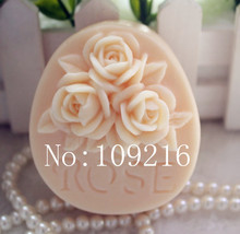 wholesale!!!1pcs Three Rose (zx32) Silicone Handmade Soap Mold Crafts DIY Mould 2024 - buy cheap