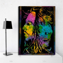 Póster de la cara del León de Bob Marley, pintura en lienzo impresa, decoración del hogar, arte moderno de la pintura al óleo, salón de belleza, imagen HD 2024 - compra barato