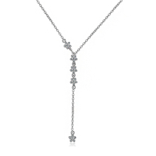 Циркониевое длинное ожерелье с подвеской в виде цветов, серебряная цепочка, колье, свадебное ювелирное изделие, подарки на день святого Валентина для женщин 2024 - купить недорого