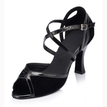 Mulher latina sapatos de dança de salão preto vermelho salsa social festa sapatos de dança feminino samba tango salto alto 6, 7.5, 8.5, 10cm 1813 2024 - compre barato