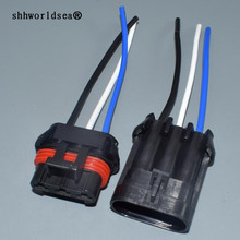 Shhworldsea-ventilador para automóvel, plug automático 6.3 12124685 com 3 pinos fêmea e macho, compatível com haval h3 e buick 15358681mm 2024 - compre barato