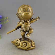 Chinese Copper Brass Bronze Myth Xiyouji Sun WuKong Buddha Monkey King Statue 2024 - buy cheap