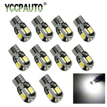 Luz para interior de veículos, lâmpada led canbus t10 w5w led, luz branca sem erros 5730 8smd, 12v, estilo de carro, com 10 peças 2024 - compre barato