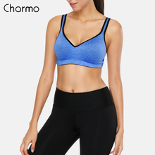 Charmo Women Sports Bra Medium Impact Backcross Yoga Bra Push up Running Workout Bra Underwear Fitness Sports Top Running Bras 2024 - buy cheap