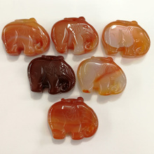 Fashion charms Carved Elephant Pendants natural red onyx Stone good quality for jewelry making 2pcs Wholesale Free shipping 2024 - buy cheap