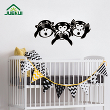Adhesivos removibles para pared, cabezas de mono de tres sabios, decoración artística de vinilo para habitación de niños y bebés, K730 2024 - compra barato