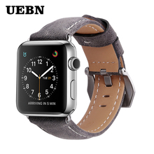 UEBN-Correa de cuero para Apple Watch, banda de 42mm y 38mm con hebilla de cabeza grande, banda de 40mm y 44mm para Apple Watch Series 1, 2, 3 y 4 2024 - compra barato