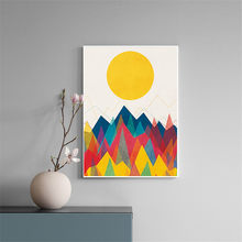 Sunrise Mountain-pintura de lona nórdica para decoración del hogar, Impresión de cartel minimalista para dormitorio, pared de salón 2024 - compra barato