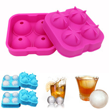 Dia 4.5CM Silicone Ice Cube Maker Flexible Freeze Whiskey Ice Moldes De Silicona Sphere Round Ice Ball Mold Ice Tray Party Bar 2024 - buy cheap