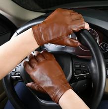 Men's Semi-finger 100% genuine sheepskin leather gloves male natural leather fingerless riding fitness sports gloves R290 2024 - buy cheap