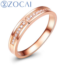 ZOCAI-anillo de oro blanco de 18K con diamante natural 100% mujer, sortija de boda, joyería fina, 0,10 ct, total, Q00953A 2024 - compra barato
