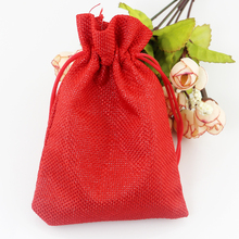 50 шт 10x14 см красный цвет Джутовая сумка Мешковина на шнурке сумки конфеты подарок амулеты ювелирные сумки для хранения/Свадебные украшения 2024 - купить недорого