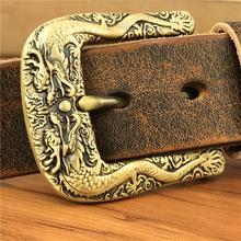 Brass Double Dragon Belt Buckle Men Belt Cowboy Jeans Belts Men Leather Male Strap Wide Ceinture Homme Riem MBT0098 2024 - buy cheap