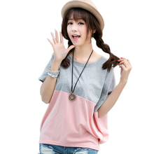 Camiseta informal de verano de estilo coreano para mujer, camiseta fina de algodón holgada de manga corta con cuello redondo de talla grande para estudiantes 2024 - compra barato