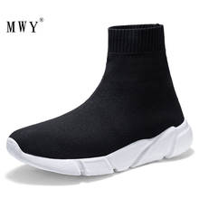MWY Breathable Flying Socks Shoes Thick Bottom Female Footwear Ladies Black Casual Flats Shoes Slip On Loafers Sneakers Women 2024 - buy cheap